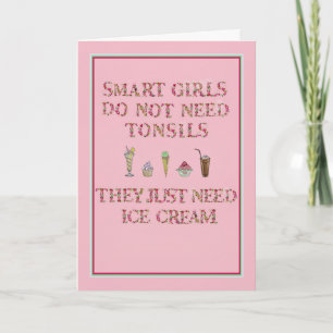 Get Well Card for Tonsils Removal for Girl