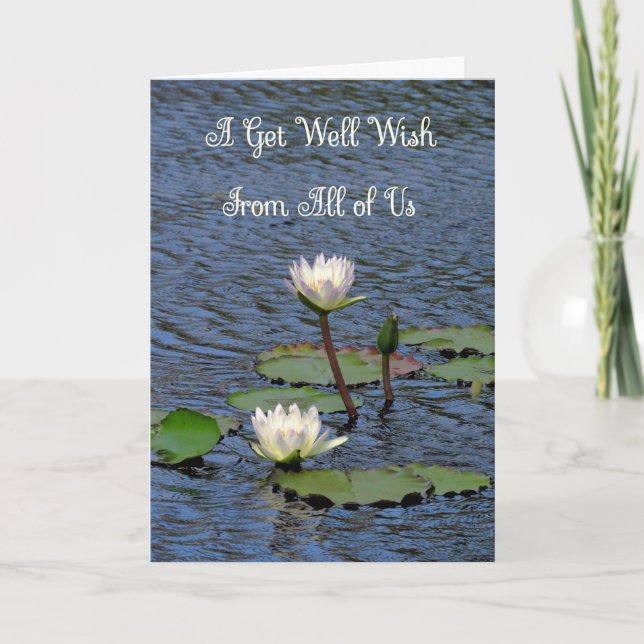 Get Well Card from All of Us Water Lilies (Front)