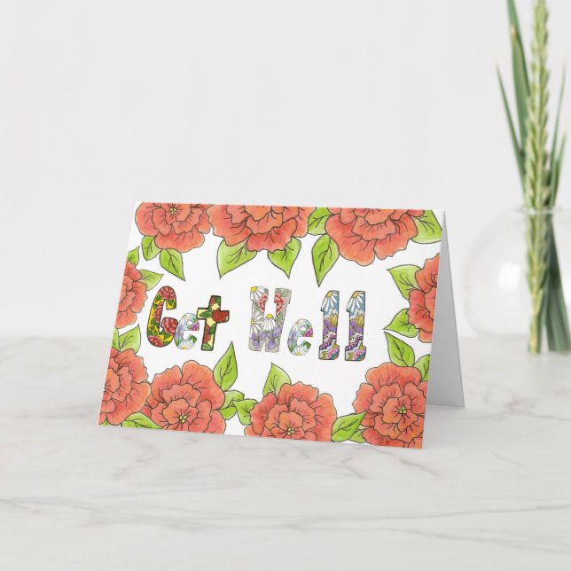 Get Well Card with roses (Front)