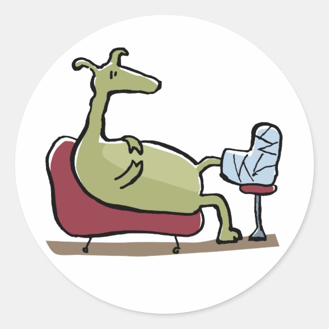 get well classic round sticker (Front)