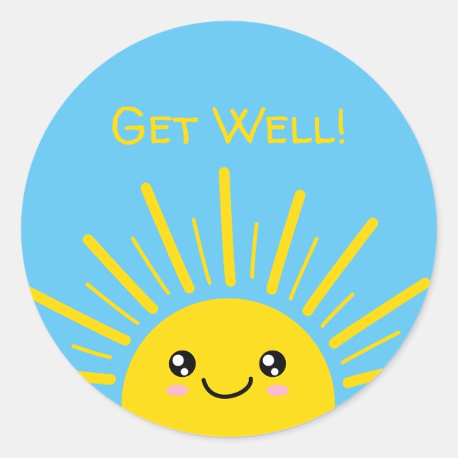 Get Well Classic Round Sticker (Front)