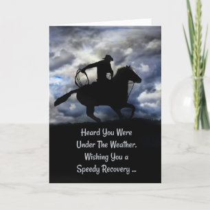 Get Well Country Western Cowboy Back in the Saddle Card