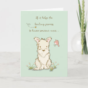 Get Well Dog, Care Helps Healing Process Card