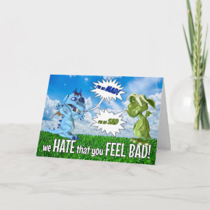Get Well for Kids Mad and Sad Dragons Card