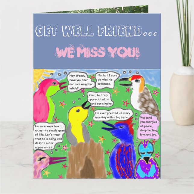 "Get Well Friend...We Miss You!" Big Card (Front)