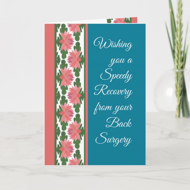 Get Well from Back Surgery Card, Water Lilies Card (Front)