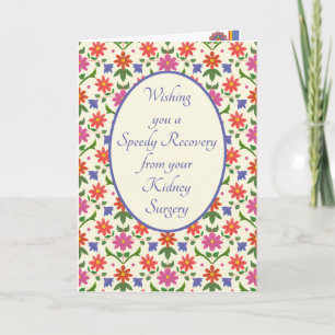 Get Well from Kidney Surgery Card, Rangoli Flowers Card