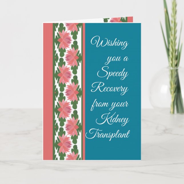Get Well from Kidney Transplant Card, Water Lilies Card (Front)