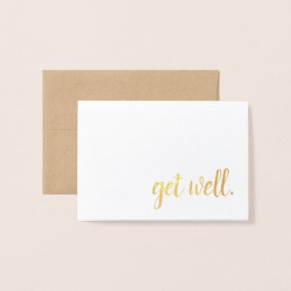 get well gold foil card