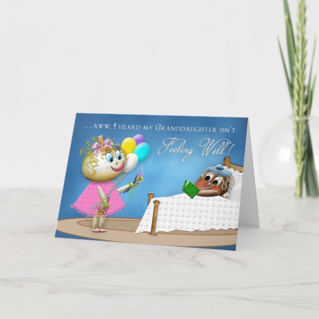 GET WELL GRANDDAUGHTER - POTATO FAMILY CARD (Front)