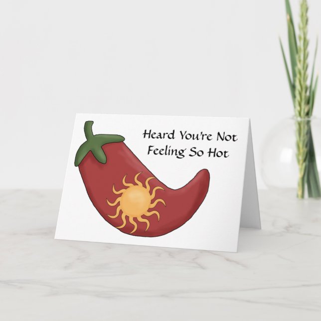 Get Well Hot Red Chili Pepper Card - Western (Front)