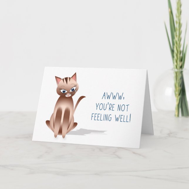 GET WELL - Kitty Cat - Card (Front)