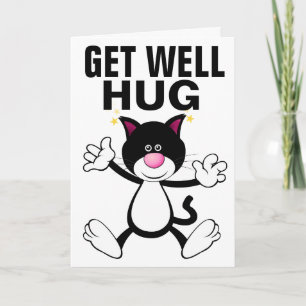GET WELL KITTY CAT HUG GREETING CARDS