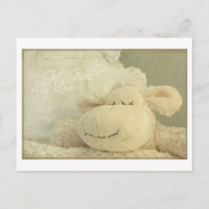 Get well my love sheep sleep ill - greeting card
