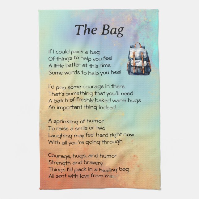 Get Well Poem Tea Towel (Vertical)