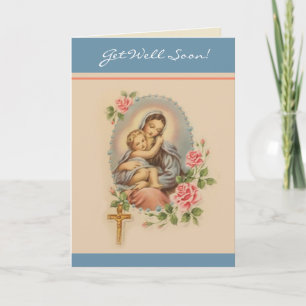 Get Well Religious Virgin Mary Memorare Prayer Card