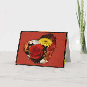 Get Well Rose Bouquet Heart Cut Out Template