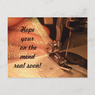 Get Well Sewing Postcard