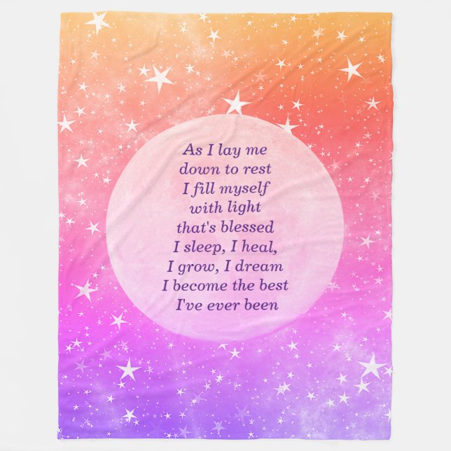 Get Well Sleep blessing design Fleece Blanket (Front)