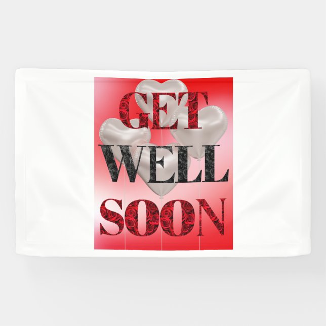 Get Well Soon 2.5x4 Vinyl Banner (Horizontal)