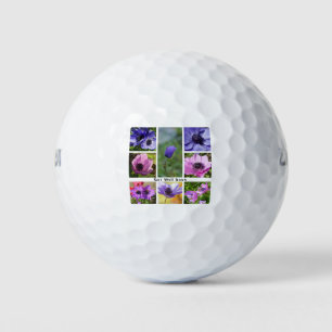 Get Well Soon Anemone Photograph Collage Golf Balls