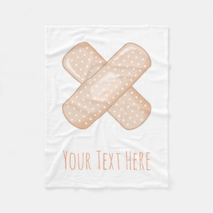Get Well Soon Bandaid (Nurse Care Crossed Plaster) Fleece Blanket