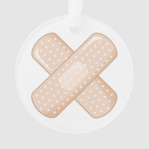 Get Well Soon Bandaid (Nurse Care Crossed Plaster) Ornament