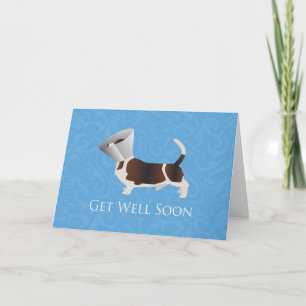 Get Well Soon - Basset Hound Male Card