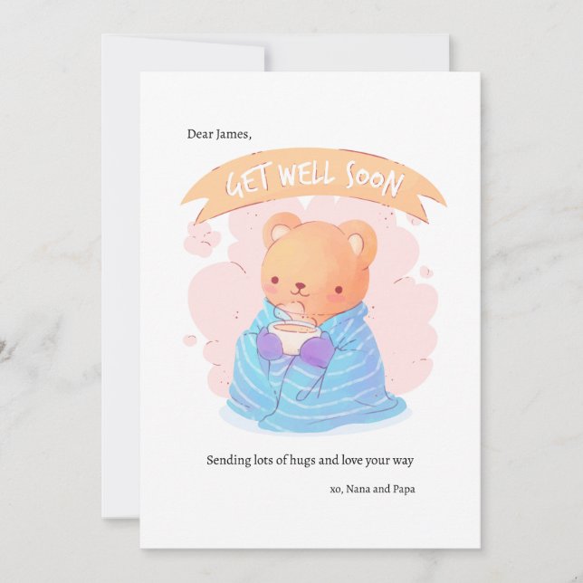 Get Well Soon Bear Card (Front)