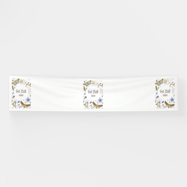 Get Well Soon Blues 2.5x12 Vinyl Banner (Horizontal)
