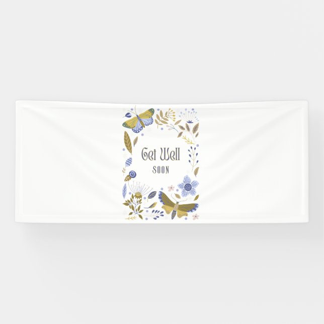 Get Well Soon Blues 2.5x6 Vinyl Banner (Horizontal)