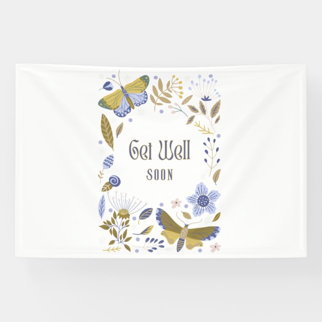 Get Well Soon Blues 4x6 Vinyl Banner (Horizontal)