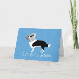 Get Well Soon - Border Collie Male Card