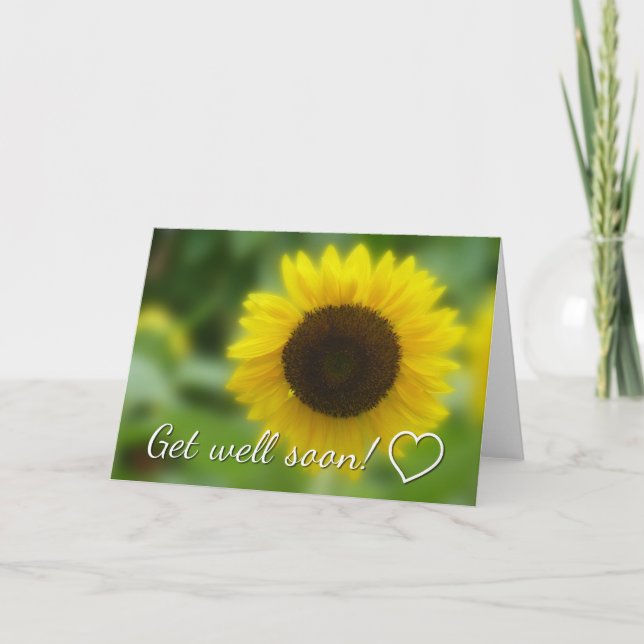 Get well soon: Bright and cheerful sunflower Card (Front)