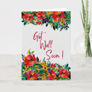 Get Well Soon – Bright Floral Watercolor Card
