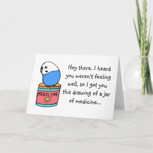 Get Well Soon- Budgie Card