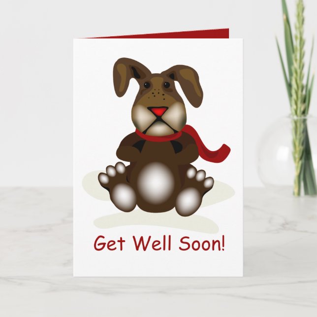 Get Well Soon Bunny Greeting Card (Front)