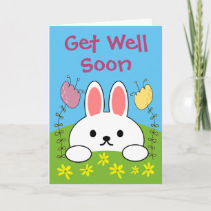 Get Well Soon Bunny Rabbit Card
