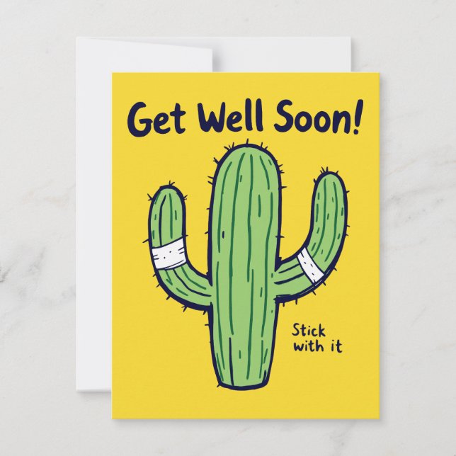 Get Well Soon – Cactus Humour Recovery Card (Front)