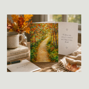 Get Well Soon Card Autumn Forest Path