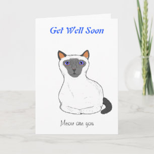 Get well soon card customize Cat drawing