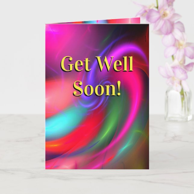 Get Well Soon Card - Fireworks Design (Orchid)