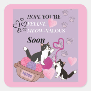 Get well soon Card Square Sticker