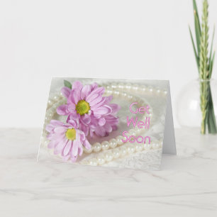 Get well soon card with daisies