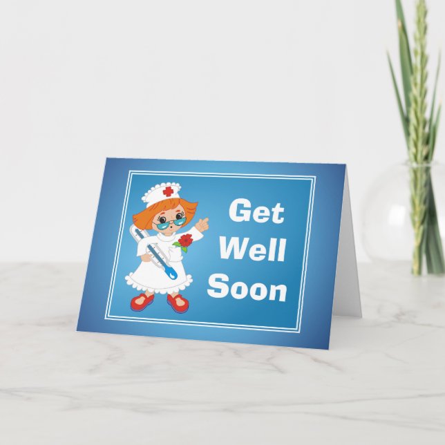 Get Well Soon Card With Nurse (Front)