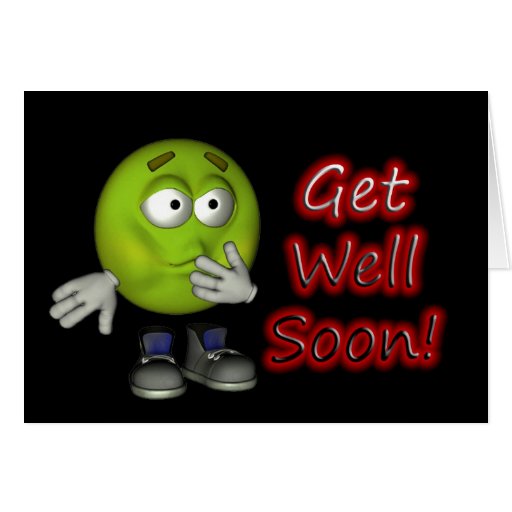 Get Well Soon Card with Smiley | Zazzle