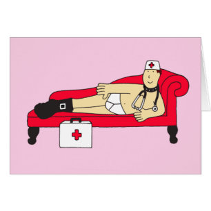 Get Well Soon,  Cartoon Male Nurse.