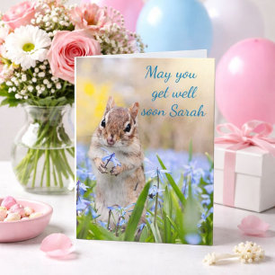 Get well soon chipmunk theme card
