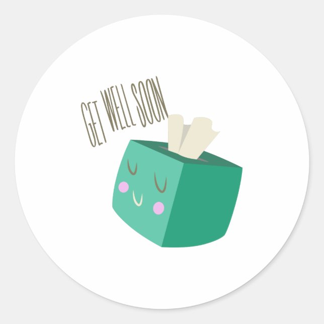 Get Well Soon Classic Round Sticker (Front)