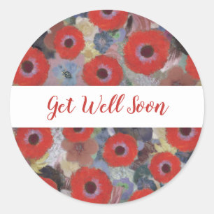 Get well soon classic round sticker